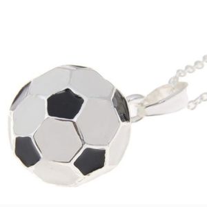 Lureme 3D Soccerball On Silver Toned Chain NIB.
